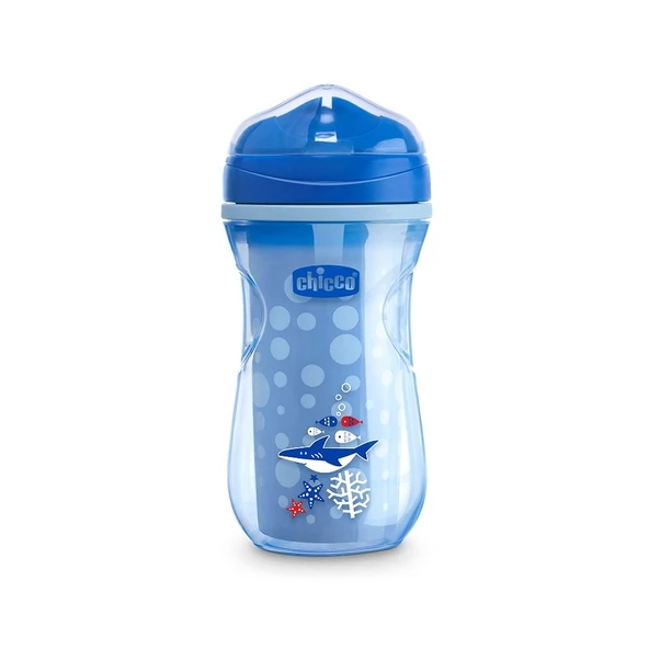 Chicco Isı Yalıtımlı Active Bardak Mavi 14 Ay + Erkek Mavi Balık 266ml