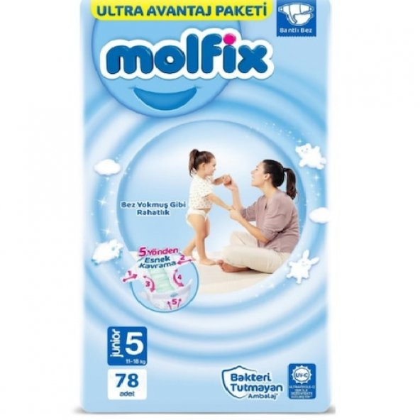 Molfix Bebek Bezi 5 Numara Junior Aylık Fırsat Paketi 78 Adet