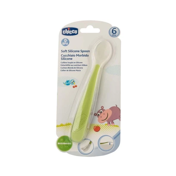 Chicco Yumuşak Silikon Kaşık Yeşil 6 Ay+ - 1