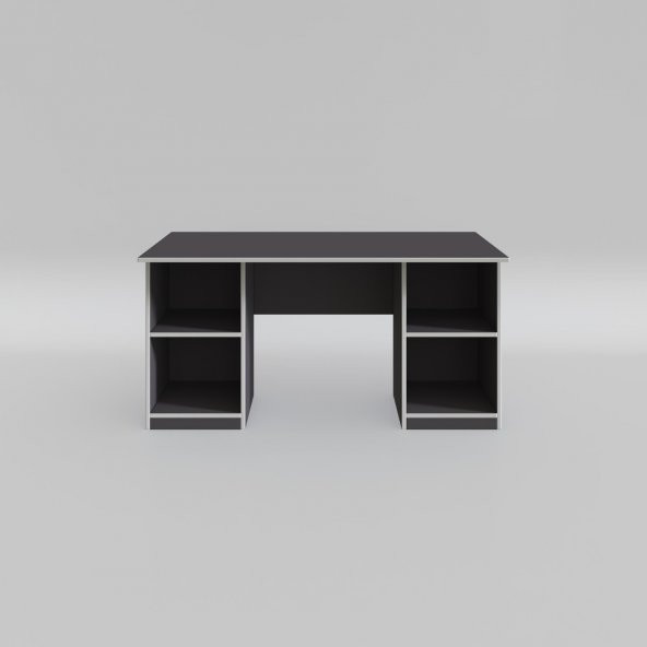 Kenzlife ofis masası masi oka gri 75*150*60 raflı dolap çiftli bilgisayar çalışma masası - 3