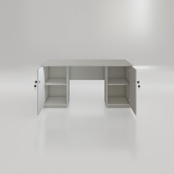 Kenzlife ofis masası pat morita byz 75*170*60 kilitli kapaklı dolap çiftli şeritli bilgisayar çalışma masası - 3