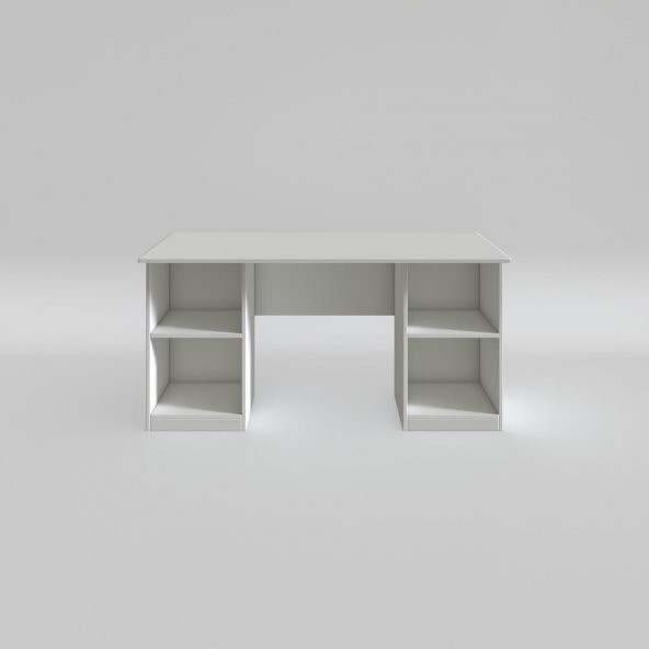 Kenzlife ofis masası kuma kengo byz 75*150*80 raflı dolap çiftli eşkenar bilgisayar çalışma masası - 3