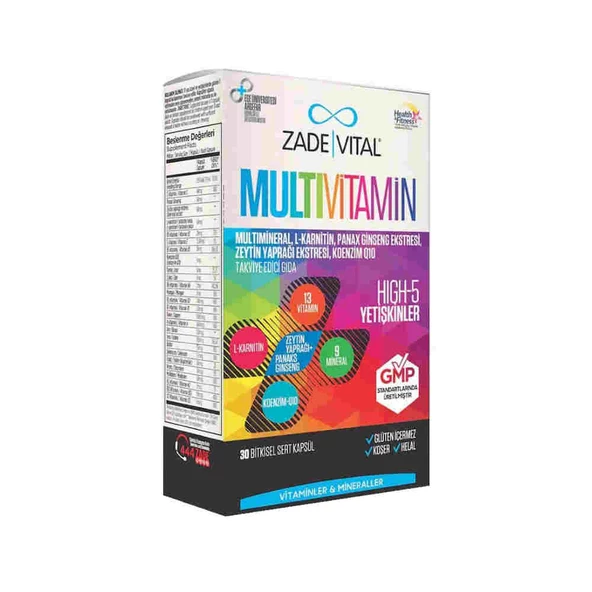 Zade Vital Multivitamin High-5 30 Kapsül