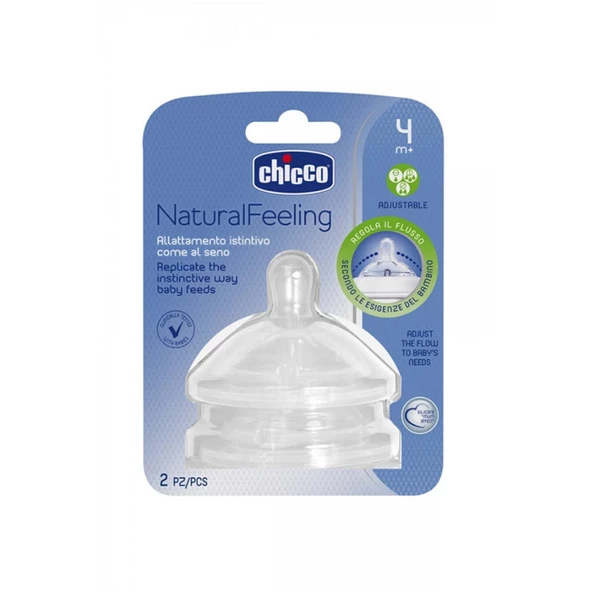 Chicco Biberon Emziği 2li Natural Feeling 4 Ay+