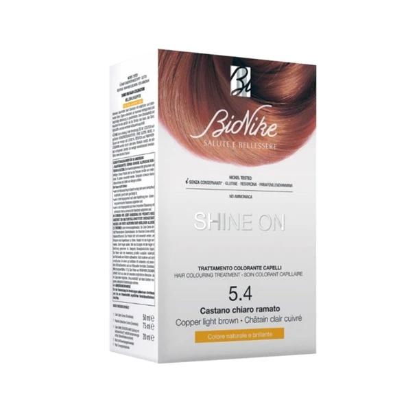 BioNike Shine On Saç Boyama Kiti No5.4 Açık Bakır Kahverengi - 1