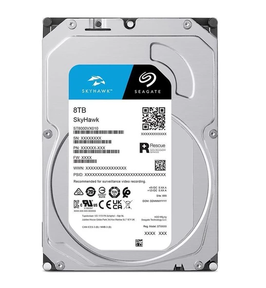 Seagate Skyhawk 8TB 5400RSeagate Skyhawk ST8000VX010 3.5" 8 TB 5400 RPM 256 MB SATA 3 HDD - 2