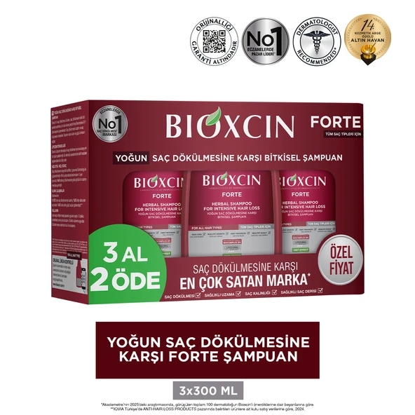 Bioxcin Forte Şampuan 3x300ml - 2