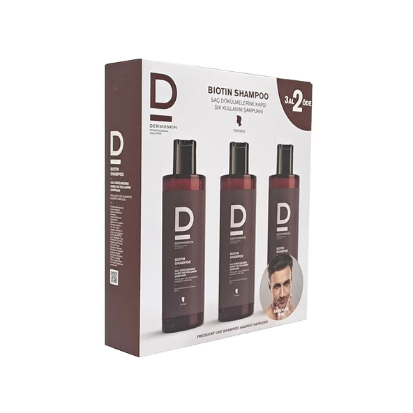 Dermoskin Biotin Shampoo For Men Kofre 3x200ml