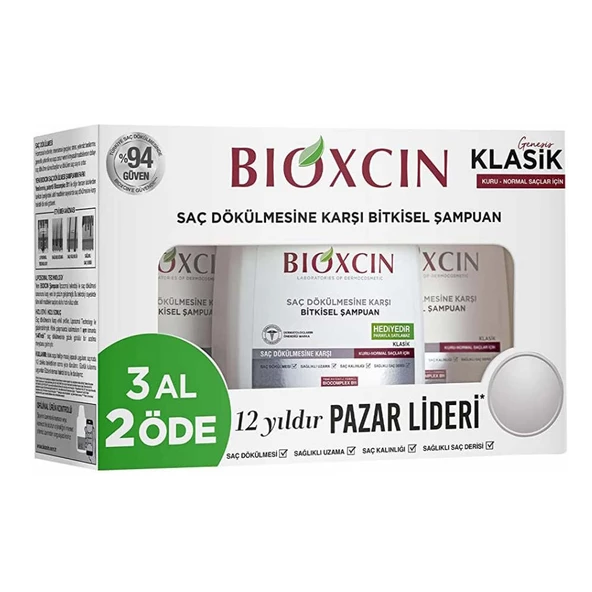 Bioxcin Klasik Kuru ve Normal Şampuan 3x300ml