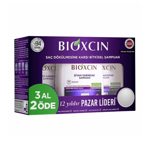 Bioxcin Siyah Sarımsak Şampuanı 3x300ml Set