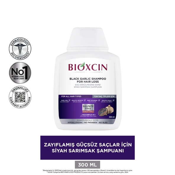 Bioxcin Siyah Sarımsak Şampuanı 3x300ml Set - Resim 3