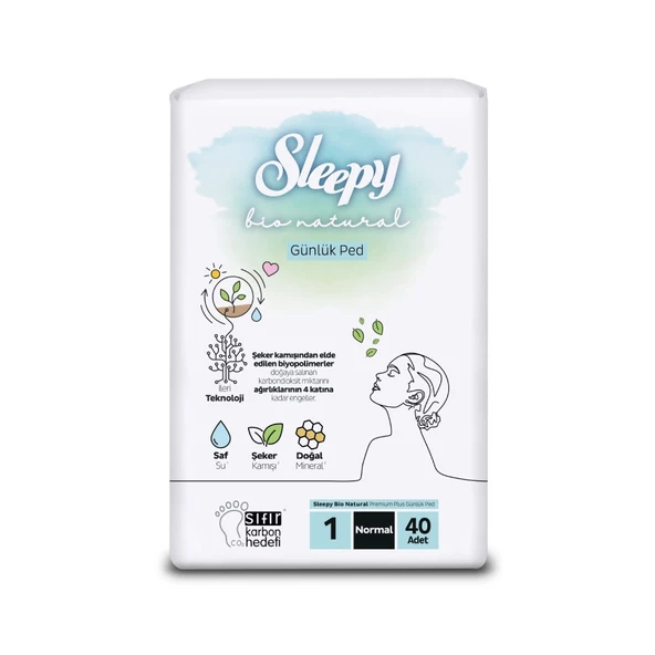 Sleepy Bio Natural Günlük Ped 1 Normal 40 Adet