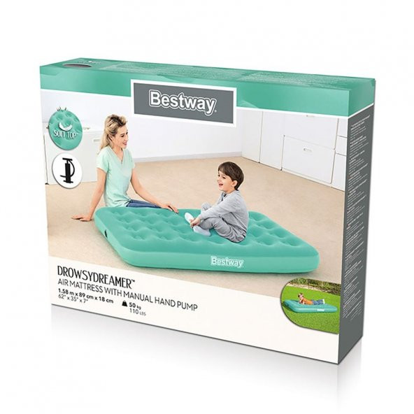 Bestway 158cm*89*cm*18cm Manuel El Pompalı Yatak - 2