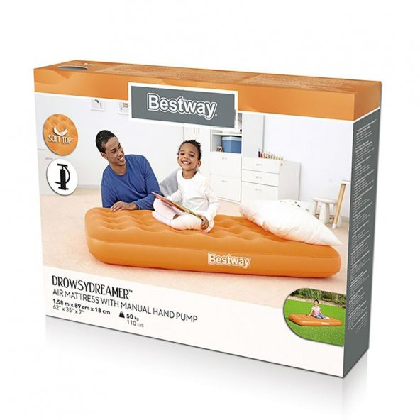 Bestway 158cm*89*cm*18cm Manuel El Pompalı Yatak - 3