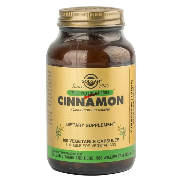 Solgar Cinnamon 100 Kapsül ürün görseli