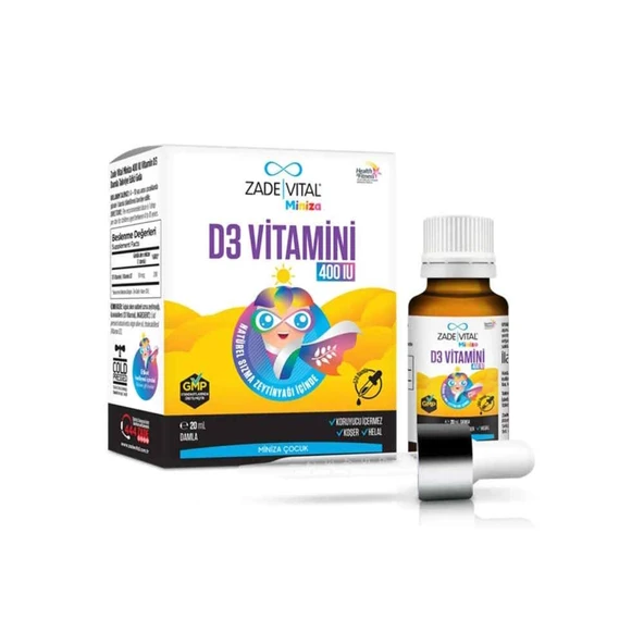 Zade Vital Miniza D3 Vitamini 400IU 20ml Spray ürün görseli