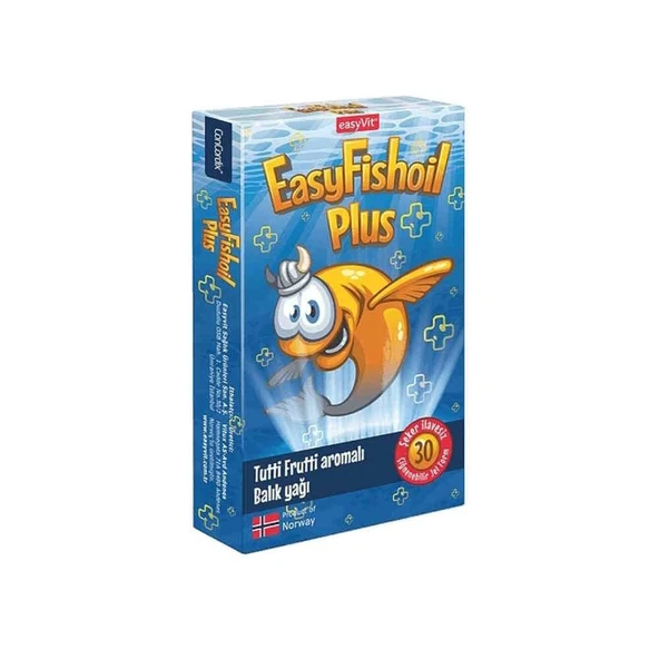 EasyFishoil Plus 30 Çiğnenebilir Jel Form Şekersiz Tutti Frutti Aromalı ürün görseli