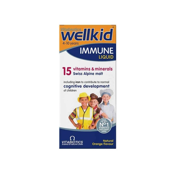 Vitabiotics Wellkid Immune Liquid 150ml Portakal Aromalı ürün görseli