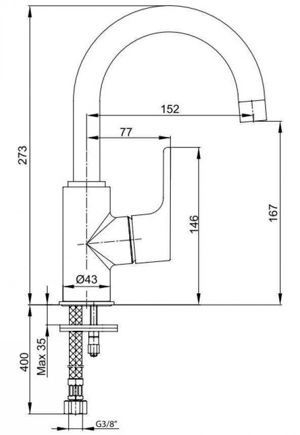 ECA Luna Kuğu Borulu Lavabo Bataryası Altın Renkli 102808953 - 2