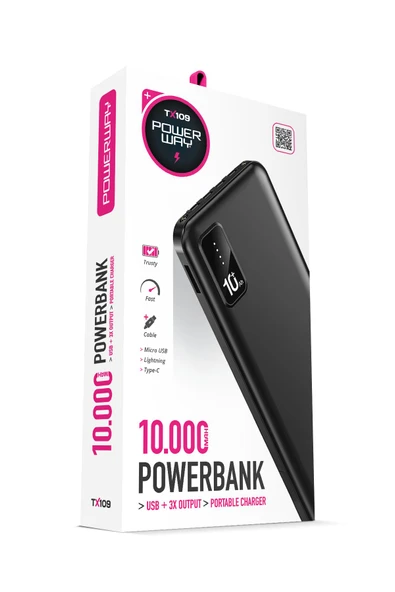 Powerway TX109 Siyah 10000 mAh Powerbank - 5