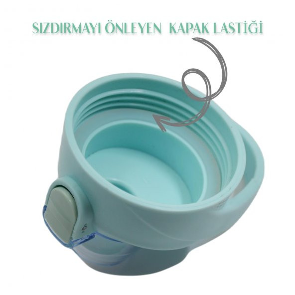 BottleBoss Pastel Renk Geçişli Sızdırmaz Kapak Motivasyon Matarası 1100 Ml Sticker HEDİYELİ Yeşil - 5