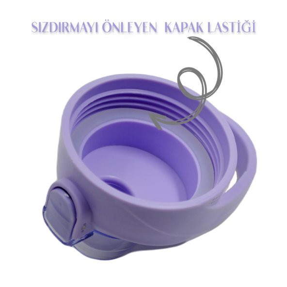 BottleBoss Pastel Renk Geçişli Sızdırmaz Kapak Motivasyon Matarası 1100 Ml Sticker HEDİYELİ Mor - 5