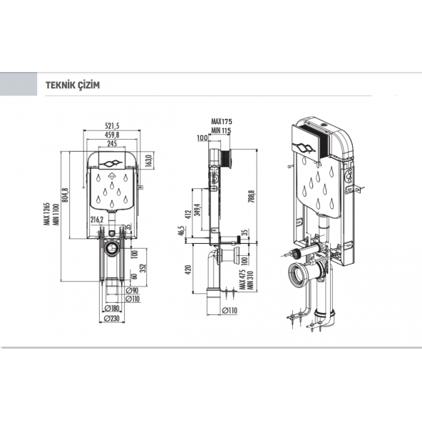 Creavit Terra Gömme Rezervuar Set - 4