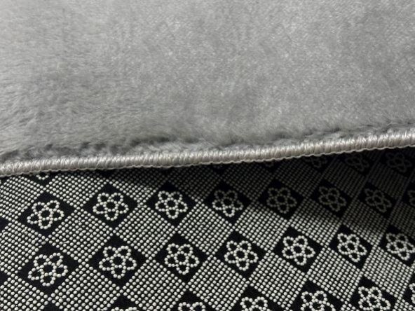 Orkide Home Modern Puffy Örgü Saçaklı  Simirna Peluş Post Halı  GRİ 100 x 200 - 4