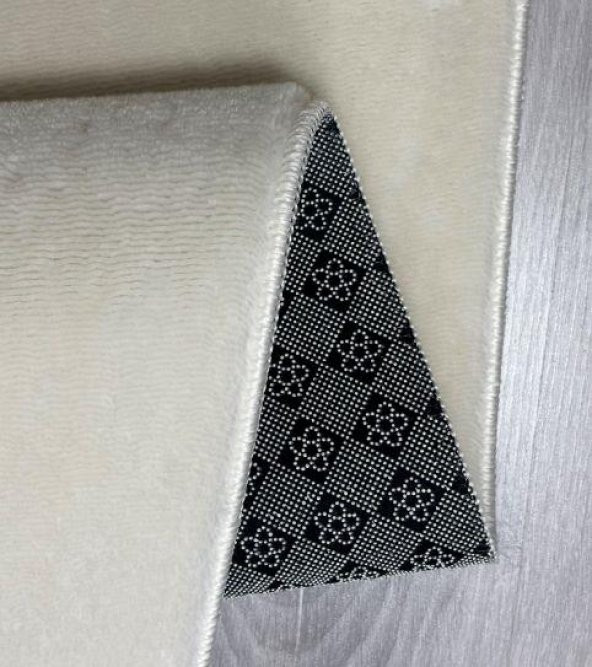 Orkide Home Modern Puffy Örgü Saçaklı  Simirna Peluş Post Halı  Krem 100 x 400 - 4