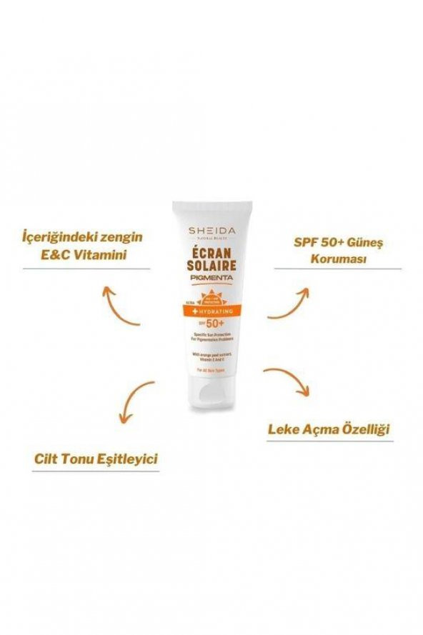 Sheida Ecran Solaire Pigmenta SPF 50+ Günlük Ultra UV Korumalı Renkli Yüz Güneş Kremi 75 ml - 2