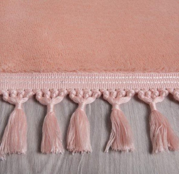 Orkide Home Modern Puffy Örgü Saçaklı  Simirna Peluş Post Halı  PEMBE 200 x 250 - 2