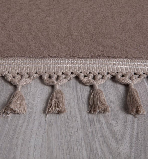 Orkide Home Modern Puffy Örgü Saçaklı  Simirna Peluş Post Halı  Vizon 120 x 300 - 4
