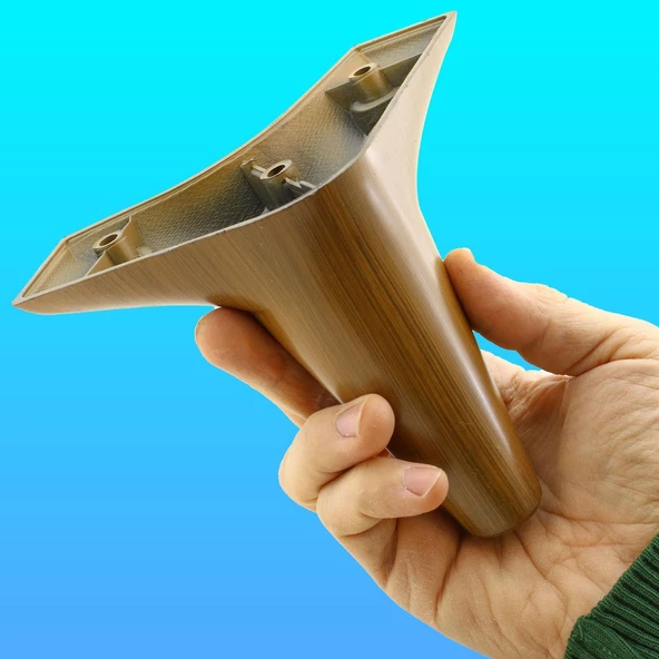 Aspen Lüks Mobilya Kanepe Koltuk Tv Ünitesi Baza Ayağı Ayakları 12 Cm Koyu Kahverengi 4 Adet - 5