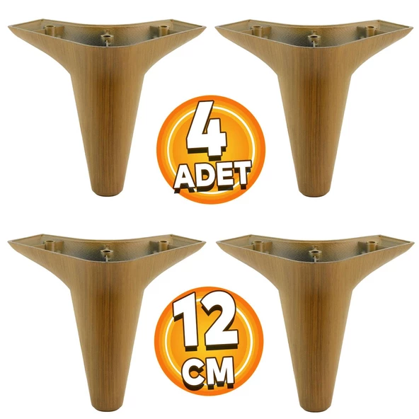 Aspen Lüks Mobilya Kanepe Koltuk Tv Ünitesi Baza Ayağı Ayakları 12 Cm Koyu Kahverengi 4 Adet