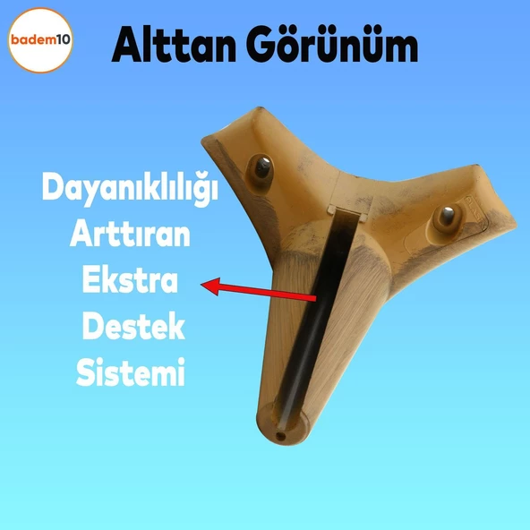 Aspen Lüks Mobilya Kanepe Koltuk Tv Ünitesi Baza Ayağı Ayakları 12 Cm Koyu Kahverengi 4 Adet - 4