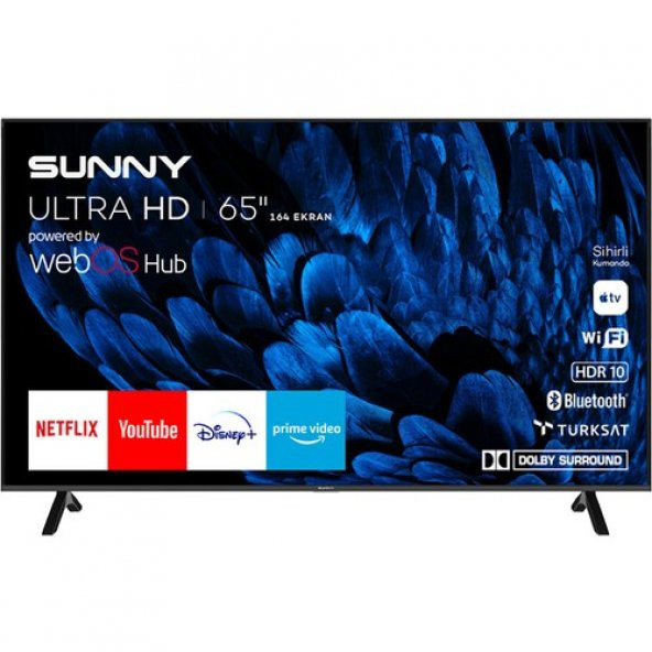 Sunny SN65FMN252 65 164 Ekran Uydu Alıcılı 4K Ultra HD Smart webOS LED TV