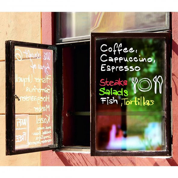 Edding Cam Kalemi Ayna Kalemi Yazı Tahtası Kalemi KALIN UÇLU AÇIK YEŞİL Edding Mağaza Camı Kalemi Likit Tebeşir Kalem - 7