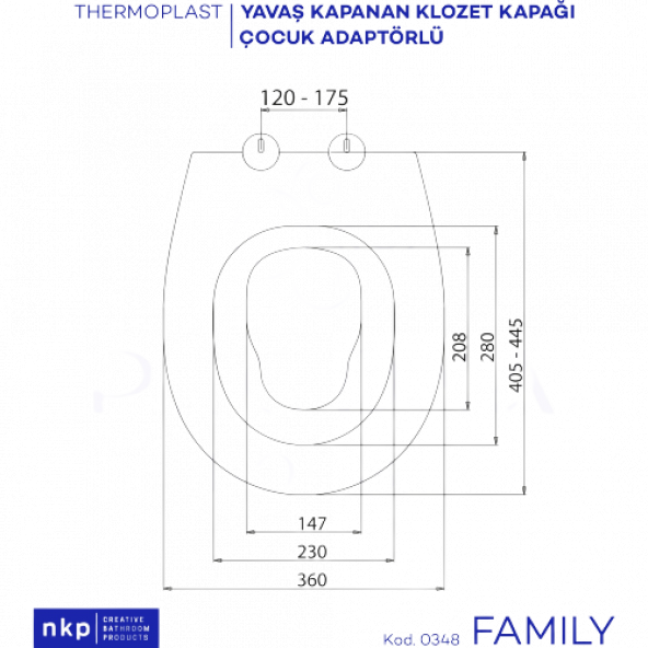 Nkp Family Çocuk Adaptörlü Thermoplast Yavaş Kapanır Klozet Kapağı - 7
