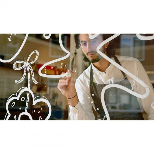 Edding Cam Kalemi Ayna Kalemi Yazı Tahtası Kalemi KALIN UÇLU FOSFORLU NEON SARI Edding Mağaza Camı Kalemi Likit Tebeşir Kalem - 3