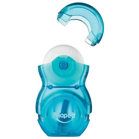 Maped Transparan Hazneli Kalemtraş ve Kapaklı Silgi MAVİ - 3