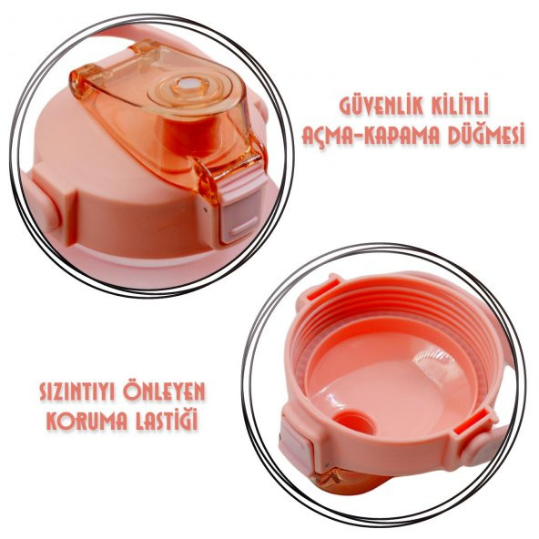 BottleBoss Pastel Renk Geçişli Sızdırmaz Kapak Motivasyon Matarası 2 Litre Sticker HEDİYELİ Pembe - 3