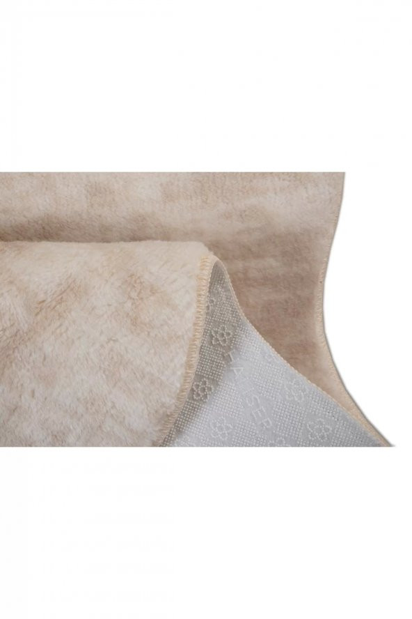 Orkide Home Kaymaz Taban Peluş Sekizgen 1009  KREM 120 x 120