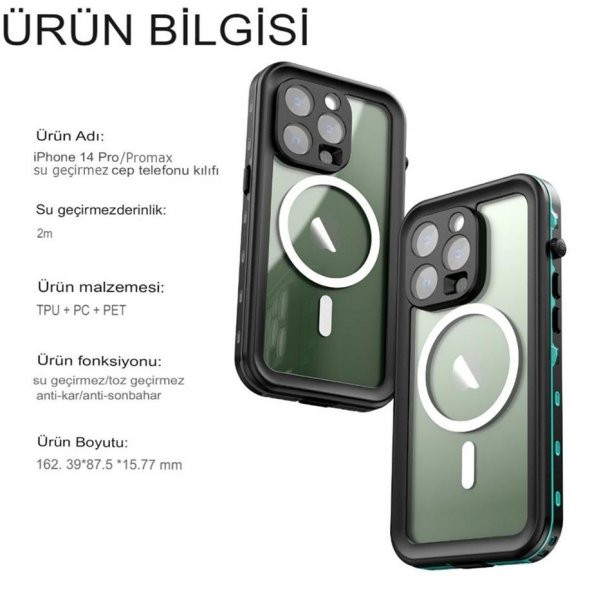 Peeq Apple İphone 14 Pro Max Waterproof Kılıf Red Pepper Magneticsafe Su Geçirmez Kılıf - 5