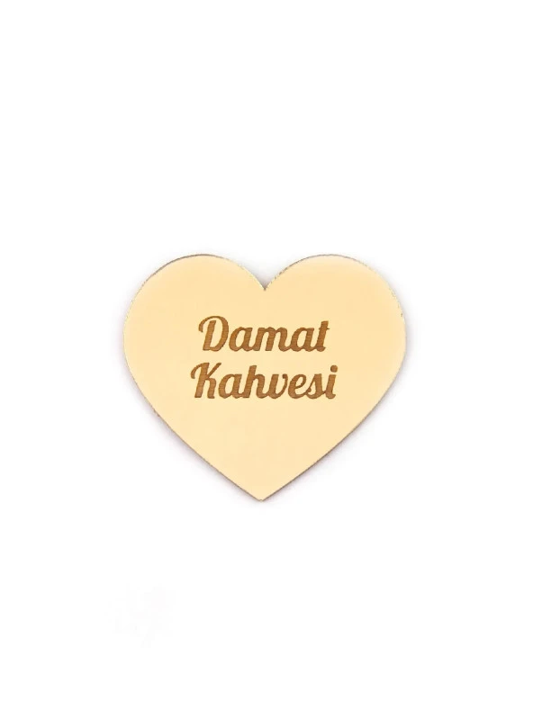 10 Adet Hediyelik Aynalı Pleksi Mıknatıslı Dolap Süsü Kalp Desenli