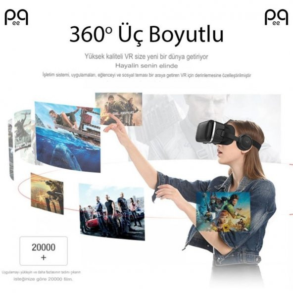 Peeq VR 3D Sanal Gerçeklik Gözlüğü 3.5-6.2 İnç SC-G04E Stereo Kulaklıklı - 7