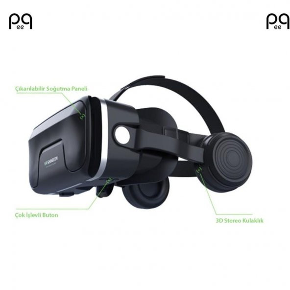 Peeq SC-G04EA 3D Vr Sanal Gerçeklik Gözlüğü Stereo Kulaklıklı - 8