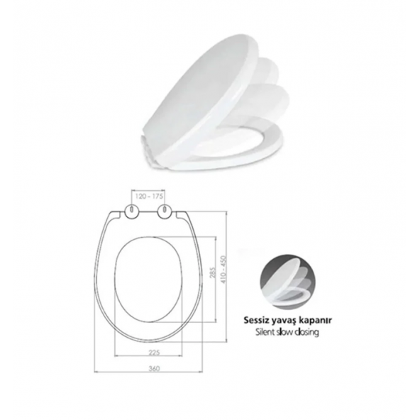 Nkp İpek Thermoplast Yavaş Kapanır Klozet Kapağı 0304 - 2