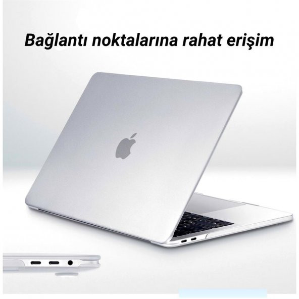 Peeq MacBook Pro 13.3 inç Polikarbon Şeffaf Koruyucu Kılıf A2338 (2020) M1 - 3