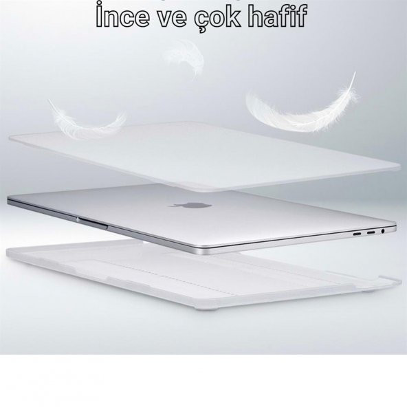 Peeq MacBook Pro 13.3 inç Polikarbon Şeffaf Koruyucu Kılıf A2338 (2020) M1 - 4