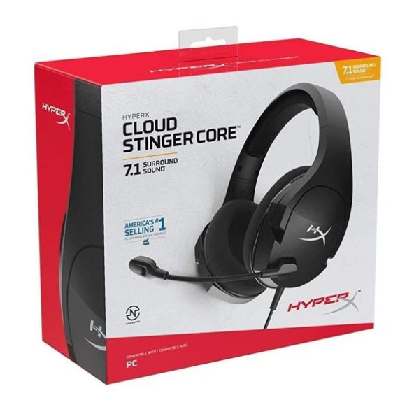 HyperX Cloud Stinger Core 7.1 HHSS1C-AA-BK/G Kablolu Mikrofonlu Kulak Üstü Oyuncu Kulaklığı